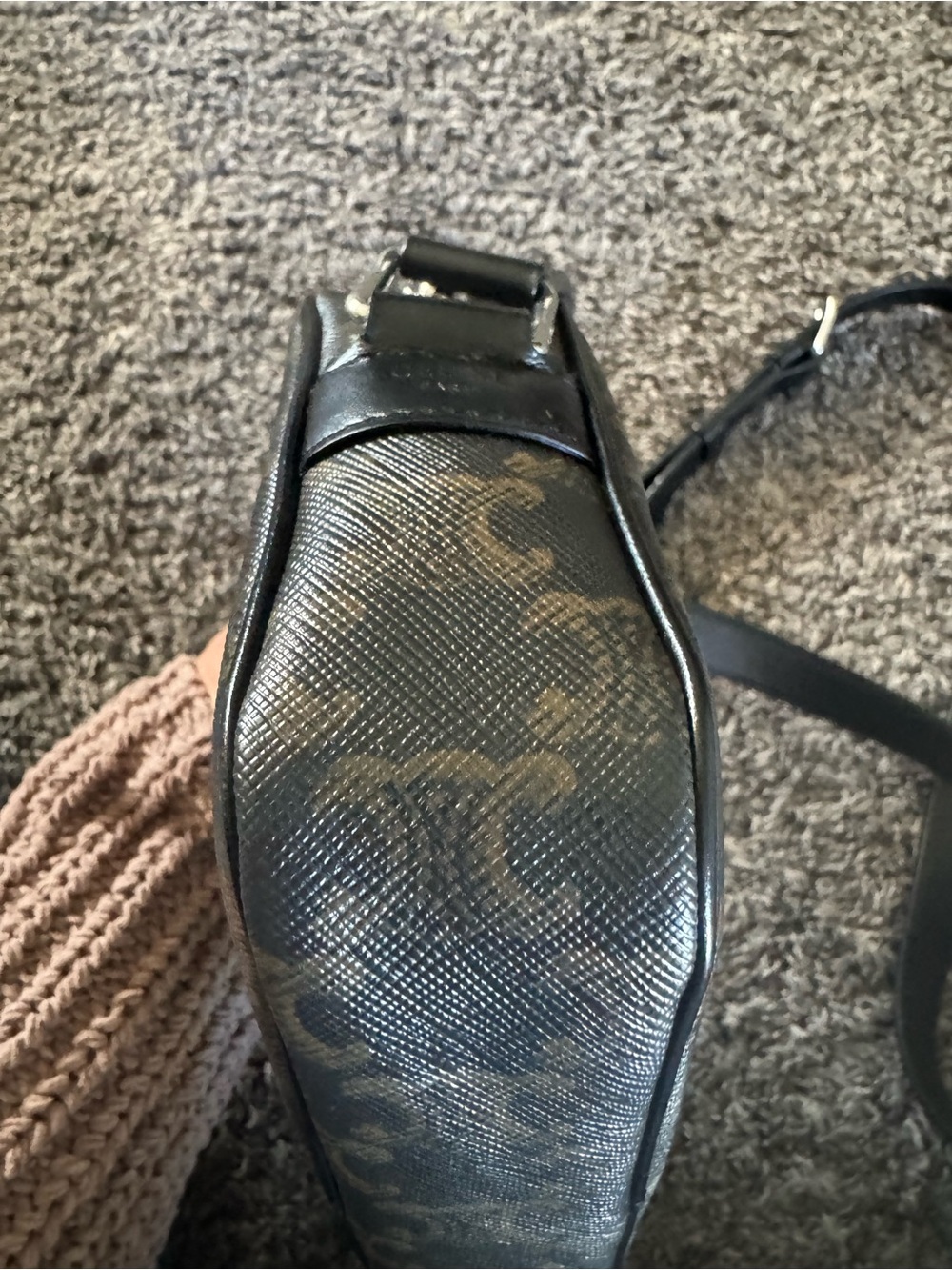 Celine Brown Monogram Crossbody with White Logo - Picture 6 of 9